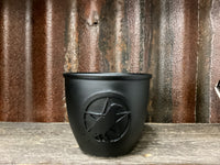 Metal Smudge Bowl with Raven and Pentacle