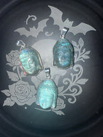 Labradorite Buddha Head SS Pendant