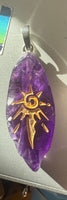 Natural Stone Horse Eye Sun Sign SS Pendant