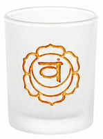 Etched Glass Votive Holder - Chakras