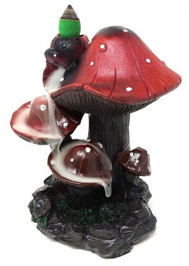 Mushroom w/ Lady Bug Backflow Cone Incense Burner