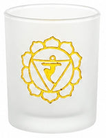Etched Glass Votive Holder - Chakras