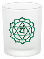 Etched Glass Votive Holder - Chakras