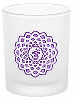 Etched Glass Votive Holder - Chakras