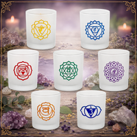Etched Glass Votive Holder - Chakras
