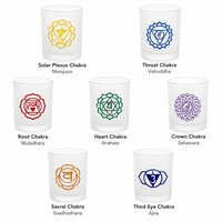 Etched Glass Votive Holder - Chakras