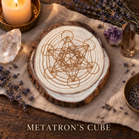 Wood Burned Crystal Grid/Coaster