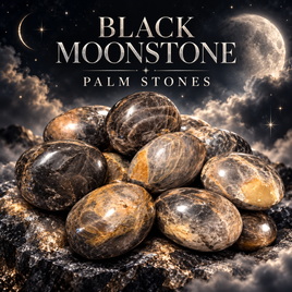 Black Moonstone Palm Stones