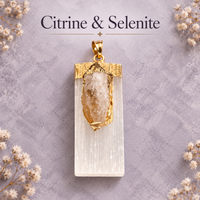 Selenite w/ Stone ~ Electroplated