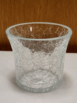 Crackled Glass Votive Holder
