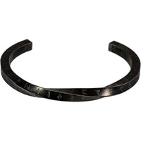 Stainless Steel Viking Twist Cuff Bracelet-Nordic Runes Blk