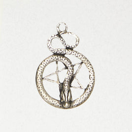 Wicca Pendant Necklace - Pentacle of the Snake