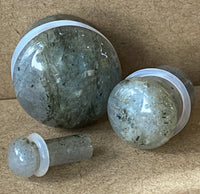 PAIR Labradorite Natural Stone Single Flare Plugs Organic Gauges