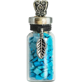 Dream Protection ~ Turquoise Chips w/ Feather Spell Jar