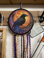 Mystical Raven 6" Tambourine and Ribbon Wall Accent