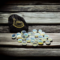 Opalite Gemstone Rune Sets With Velvet Bag