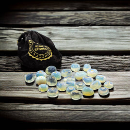 Opalite Gemstone Rune Sets With Velvet Bag