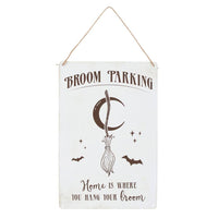 15311 Broom Parking Metal Hanging Sign Halloween Decor C/48