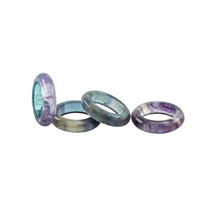 Fluorite Gemstone Band Ring Assorted Sizes Lot of 10 Pcs