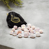 Rose Quartz Gemstone Rune Sets With Velvet Bag