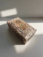 Medium Carved Floral Wooden Box with Statement Carving