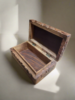 Medium Carved Floral Wooden Box with Statement Carving