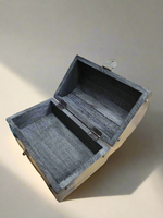 Black Triple Moon Wooden Chest