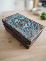 Wooden Handicraft Storage Box ~ Blue