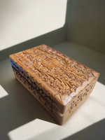 Large Carved Floral Wooden Box with Statement Carving
