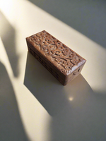 Small Carved Floral Wooden Box with Statement Carving