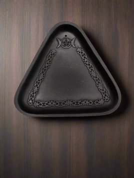 Cast Iron Triangular Plate with Pentacle and Moons
