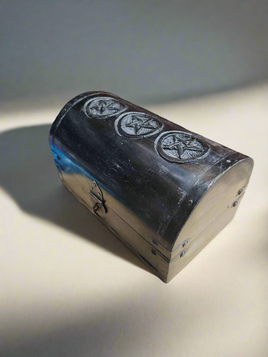Black Triple Moon Wooden Chest