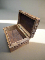 Large Carved Floral Wooden Box with Statement Carving