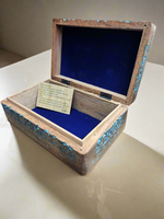 Wooden Handicraft Storage Box ~ Blue