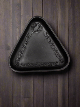 Cast Iron Triangular Plate with Raven and Pentacle