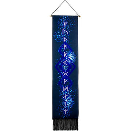 Viking Runes ~ Linen Banner w/ Fringe