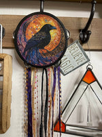 Mystical Raven 6" Tambourine and Ribbon Wall Accent