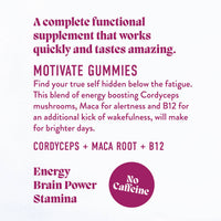 Motivate Mushroom Gummies (5) / Vegan Supplement / Energy