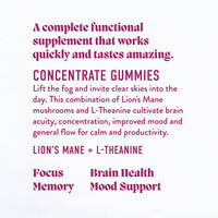 Concentrate Mushroom Gummies (30) / Vegan Supplement / Focus