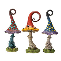 Magic Toadstool Mushrooms Home and Garden Decor Set of 3