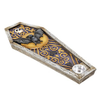 15406 Gothic Vampire Bat Coffin Incense Burner