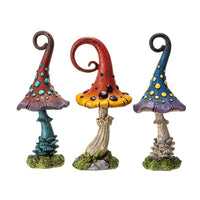 Magic Toadstool Mushrooms Home and Garden Decor Set of 3