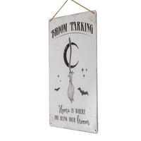 15311 Broom Parking Metal Hanging Sign Halloween Decor C/48