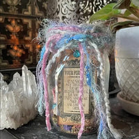 Woodland Fairy Good Fortune Jar: Crystals, Herbs, Hag Stone