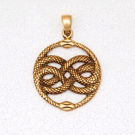 Bronze Wicca Pendant Necklace - Ouroboros