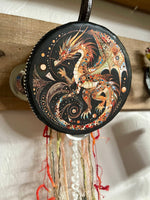 Charmed Dragon 4" Tambourine and Ribbon Wall Accent