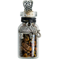 Power & Strength ~ Tiger Eye Chips w/ Elephant Spell Jar