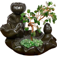 Ceramic Backflow Incense Holder - Nephrite Jade Gem Tree