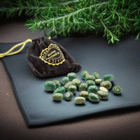 Jade Gemstone Rune Sets With Velvet Bag