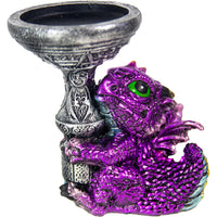 Polyresin T-Light Holder Baby Dragon - Purple (Each)